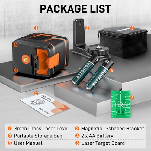 GOCHIFIX Self-Leveling Green Cross Line Laser 100ft