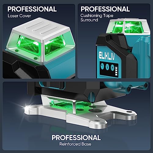 Elikliv 360° Self-Leveling Green Laser Level Tool