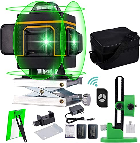 16-Line 4D Self-Leveling Green Laser Level Set