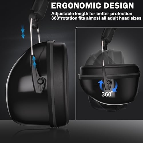 BJKing Noise Reduction Safety Ear Muffs, NRR 28dB