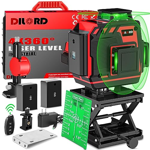 DILORD 4D Green Laser Level with Remote Control