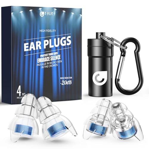 Reure High Fidelity Concert Noise Cancelling Silicone Ear Plugs