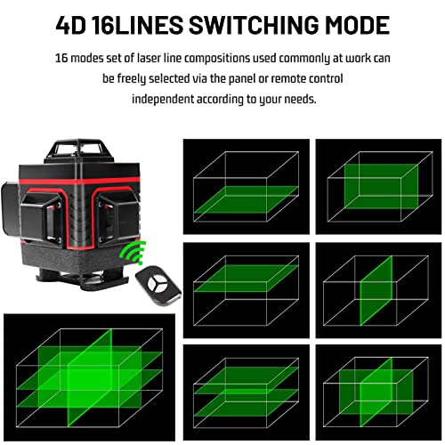 MZK 16-Line 4D Green Laser Level with Remote