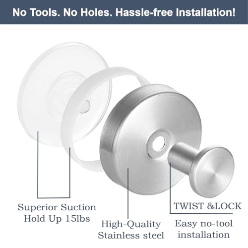 Suction Cup Hooks for Shower, Bathroom, Kitchen