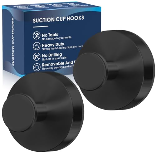 MOTAIPEAK No-Drill Suction Cup Shower Hooks - 2 Pack