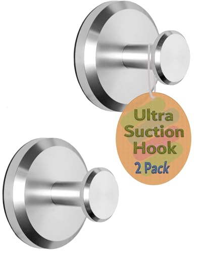 Brushed Nickel Suction Cup Hooks - 2 Pack