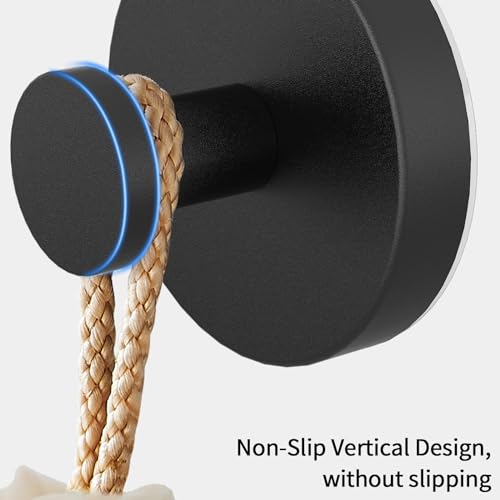 Matte Black Suction Cup Hooks for Bathrooms - 2 Pack