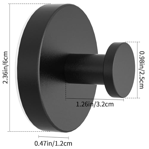 Matte Black Suction Cup Hooks for Bathrooms - 2 Pack