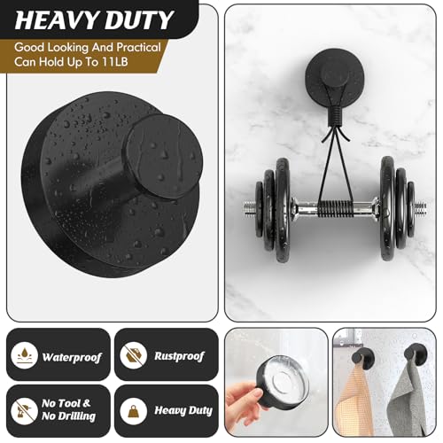 MOTAIPEAK No-Drill Suction Cup Shower Hooks - 2 Pack