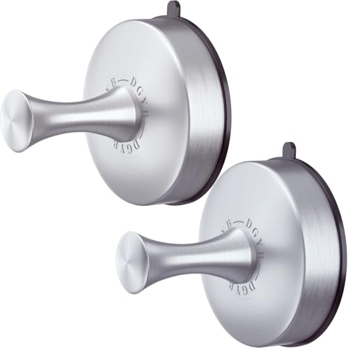 Brushed Nickel Suction Cup Hooks for Bathroom