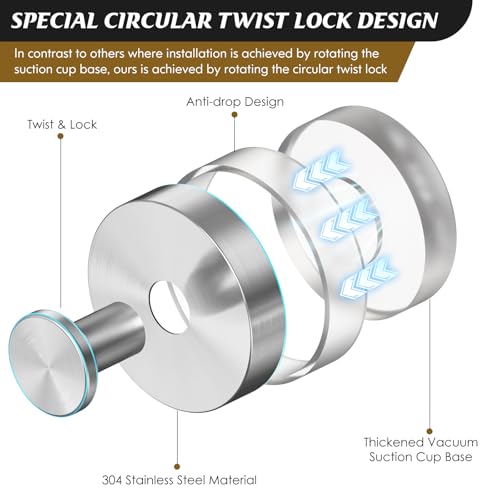 MOTAIPEAK Suction Cup Hooks for Shower and Bathroom