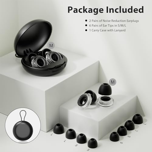 Yawsoy High Fidelity Concert Ear Plugs, 6 Pair
