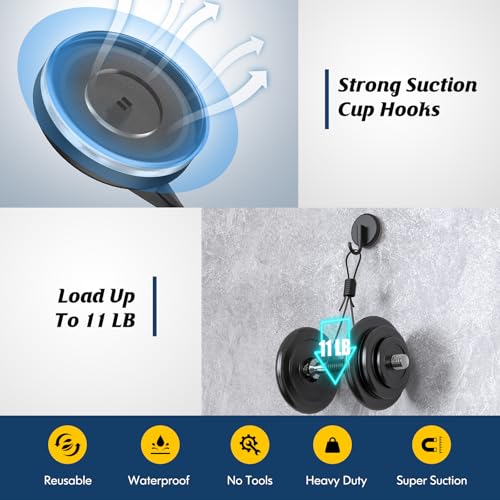 MOTAIPEAK Suction Cup Hooks - 2 Pack Black