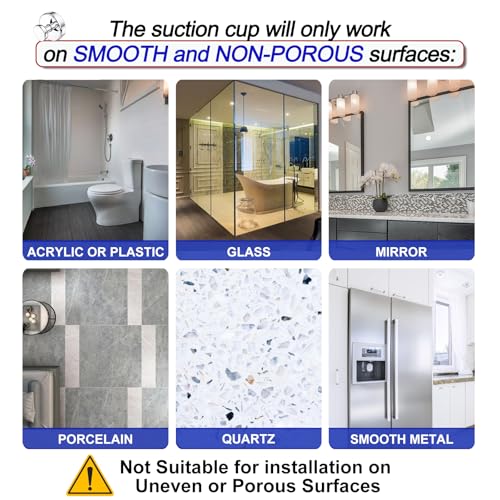 Chrome Suction Cup Hooks for Bathroom - 2 Pack