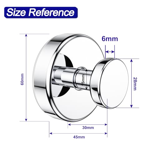 Chrome Suction Cup Hooks for Bathroom - 2 Pack