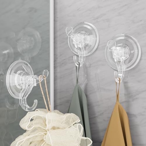 Antimbee Clear Suction Cup Hooks - 3 Pack