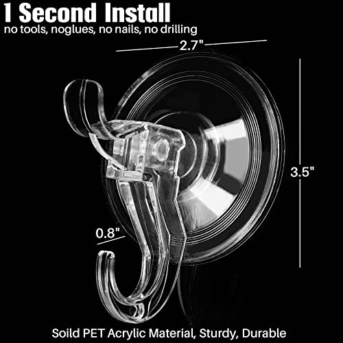 Antimbee Clear Suction Cup Hooks - 3 Pack