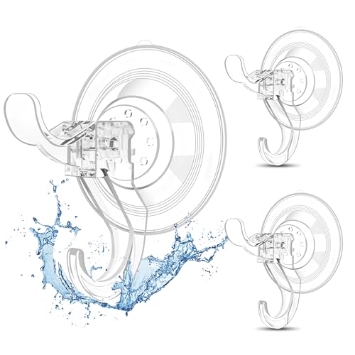 Heavy-Duty Suction Cup Hooks for Shower - 3 Pcs