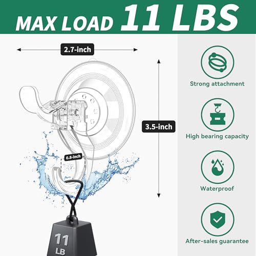 Heavy-Duty Suction Cup Hooks for Shower - 3 Pcs