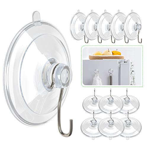 HangerSpace Clear Suction Cup Hooks - 12 Pack