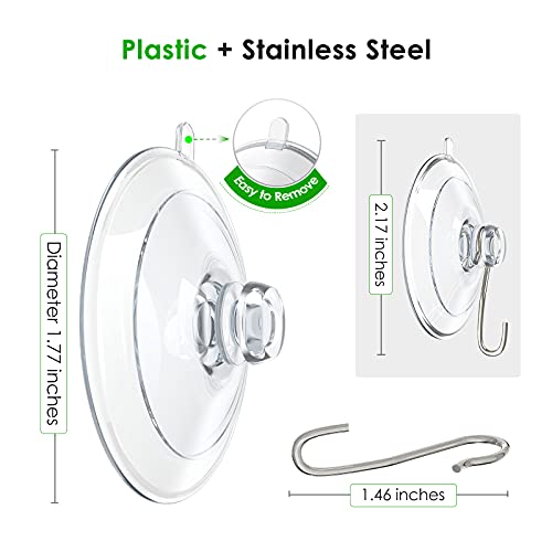 HangerSpace Clear Suction Cup Hooks - 12 Pack