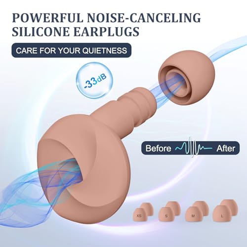 Reusable Soft Silicone Ear Plugs for Noise Cancellation