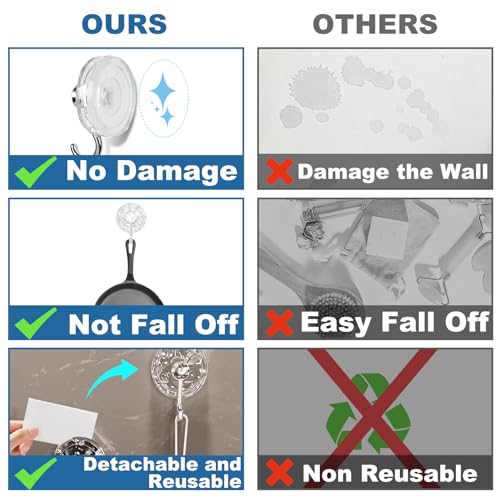 HAILMAJOR Heavy Duty Suction Cup Hooks - 4Pcs