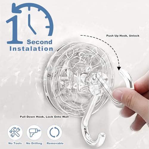 HAILMAJOR Heavy Duty Suction Cup Hooks - 4Pcs