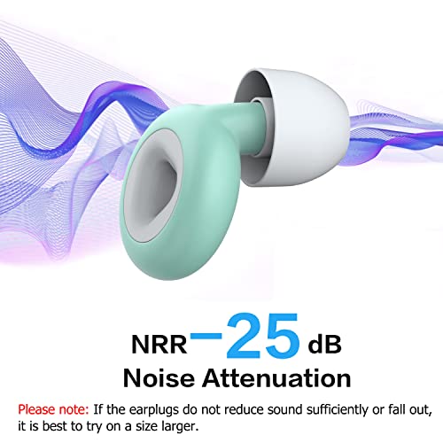 Noise Cancelling Ear Plugs for Sleeping, Reusable Silicone