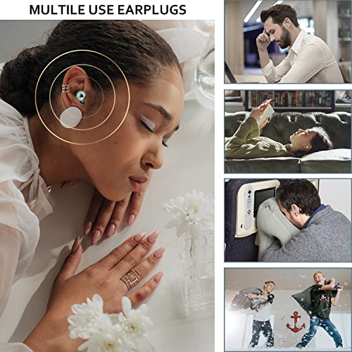 Noise Cancelling Ear Plugs for Sleeping, Reusable Silicone