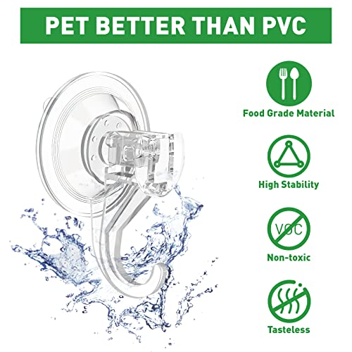 EAMOMORK Suction Cup Hooks for Shower, Large Clear Heavy Duty Suction Cup Hooks, Wreath Hangers for Front Door Window Glass Kitchen Towel Loofah Utensils (4 Packs)