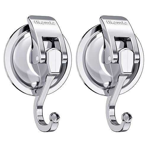 Heavy Duty Vacuum Suction Cup Hooks (2Pack) Specialized for Kitchen&Bathroom&Restroom Organization, by iRomic