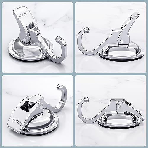 Heavy Duty Vacuum Suction Cup Hooks (2Pack) Specialized for Kitchen&Bathroom&Restroom Organization, by iRomic