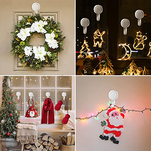 LUXEAR Suction Hooks Powerful Vacuum Suction Cup Hooks- Heavy Duty for Shower, Waterproof Suction Hanger for Bathroom Kitchen Towel, Robe, Loofah Removable and Reusable for Bags Coat (2 Pack)