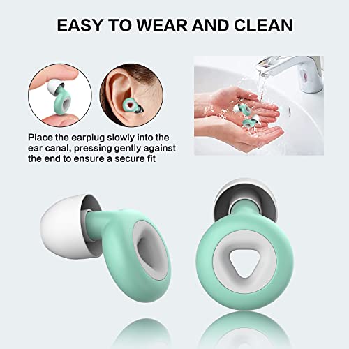 Noise Cancelling Ear Plugs for Sleeping, Reusable Silicone