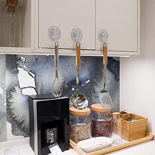 Quntis Suction Cup Hooks - 2 Pack Heavy Duty Suction Shower Hooks, Waterproof Kitchen Bathroom Window Wall Glass Door Clear Plastic Hooks for Hanging Towel Bathrobe Loofah Sponge Christmas Wreath Key