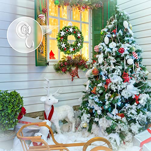 VIS'V Suction Cup Hooks, Small Clear Heavy Duty Vacuum Suction Hooks with Wipes Shower Suction Cups with Hooks Removable Reusable Suction Hangers for Tile Wall Window Glass Door - 6 Pcs