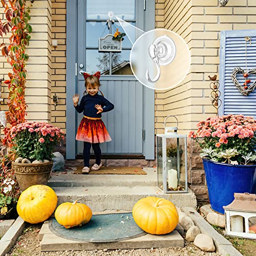 VIS'V Suction Cup Hooks, Small Clear Heavy Duty Vacuum Suction Hooks with Wipes Shower Suction Cups with Hooks Removable Reusable Suction Hangers for Tile Wall Window Glass Door - 6 Pcs