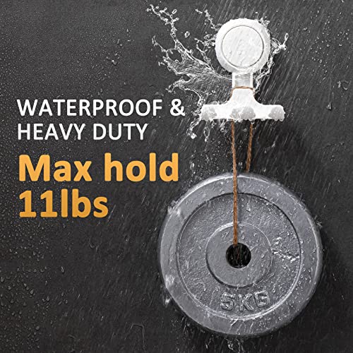 LEVERLOC Razor Holder for Shower 2 Pack, Powerful Vacuum Suction Cup Hooks for Bathroom, Damage-Free Hanging Shower Hooks for Towel, Razor, Loofah, Easy to Install and Reuse, White