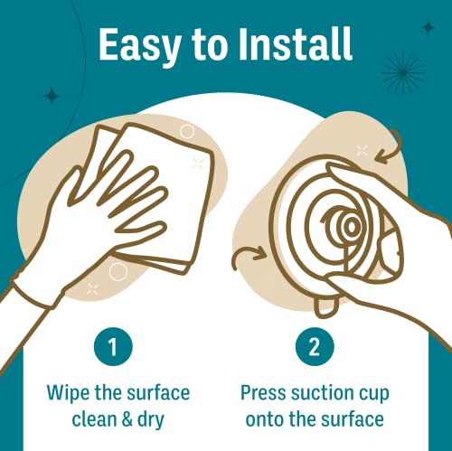 Holiday Joy Suction Cup Hooks - Pack of 2, Giant Suction Cups for Shower Wall, Front Door and Glass Window - Heavy-Duty Wreath Hook Set, Great for Christmas Decorations﻿