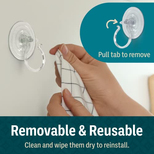 Holiday Joy Suction Cup Hooks - Pack of 2, Giant Suction Cups for Shower Wall, Front Door and Glass Window - Heavy-Duty Wreath Hook Set, Great for Christmas Decorations﻿