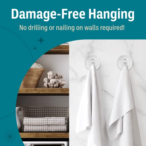 Holiday Joy Suction Cup Hooks - Pack of 2, Giant Suction Cups for Shower Wall, Front Door and Glass Window - Heavy-Duty Wreath Hook Set, Great for Christmas Decorations﻿