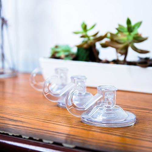 Quntis Suction Hooks 4 Packs, Powerful Push and Lock Vacuum Multi-Purpose Suction Shower Hooks Wreath Hanger Strong Absorption Suction Cup Holds Up to 3kg Transparent for Kitchen Bathroom Door Window