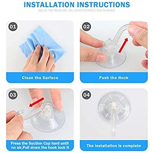 1st choice Clear Plastic Suction Cup Hook, oobest 6 Pack Ultra Heavy Duty Hooks Strong Power Lock Hooks Vacuum Traceless Hooks Smooth Waterproof Oil-Proof Wall Shower Kitchen Window Bathroom Holder