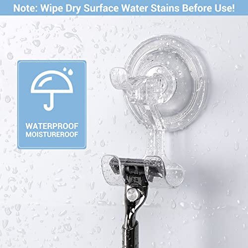 Teletrogy Suction Cup Razor Holder 4 Pack, Reusable Powerful Shower Suction Hooks Razor Holder for Inside Shower, Waterproof Shaver Holder for Kitchen Bathroom Door Glass Loofah Towel Robe Wreath