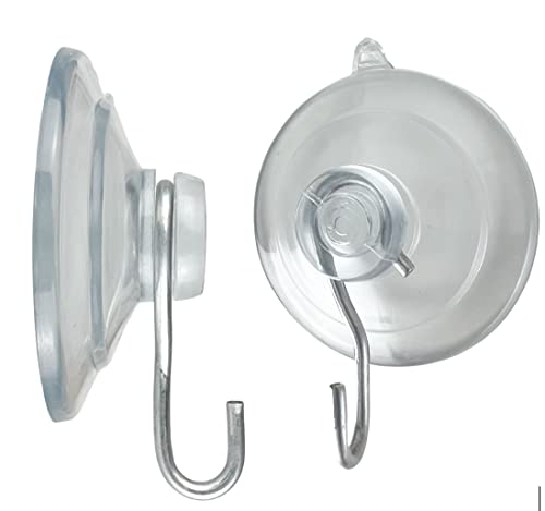 Wis-Sales -12 Pak Small 1 1/4-inch Pennsylvania Heavy Duty Suction Cup Hooks for Glass Windows. Signs Holiday Ornaments Suncatchers-(Holds 1 Pound)