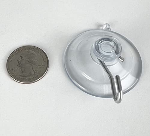 Wis-Sales -12 Pak Small 1 1/4-inch Pennsylvania Heavy Duty Suction Cup Hooks for Glass Windows. Signs Holiday Ornaments Suncatchers-(Holds 1 Pound)