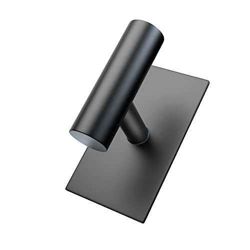 VAEHOLD Wall Adhesive Hooks, Heavy Duty Sticky Holder Waterproof Stainless Steel Towel Hooks for Hanging Coat, Clothes, Closet Hook Wall Mount for Kitchen, Bathroom (Black Adhesive Hook 2 Pack)