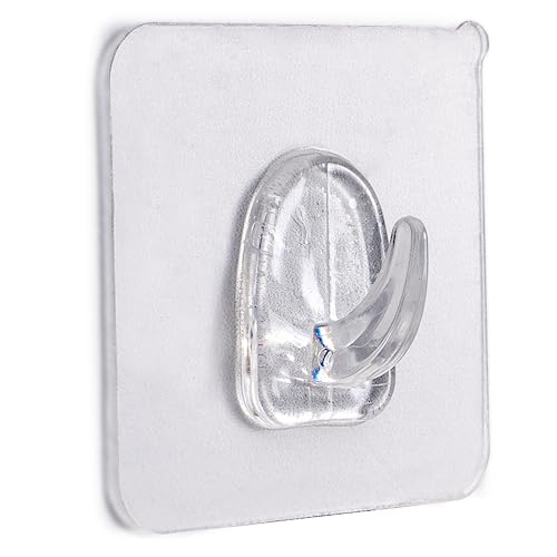 Tub Cubby 5-Pack of Wall Hooks for Kitchen & Bath Transparent Reusable Adhesive Stickers for Pictures Utensils Towels Bath Toy Organizer