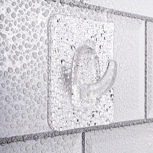 Tub Cubby 5-Pack of Wall Hooks for Kitchen & Bath Transparent Reusable Adhesive Stickers for Pictures Utensils Towels Bath Toy Organizer